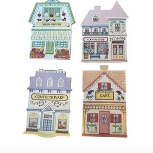 The Lenox Village 1992 Spice Village Fine Porcelain Trivets/Wall Plaques